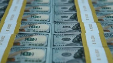 Yüz Dolarlık Banknotlar 'ın Wads' ı. İş, Banka ve Finans Konsepti.