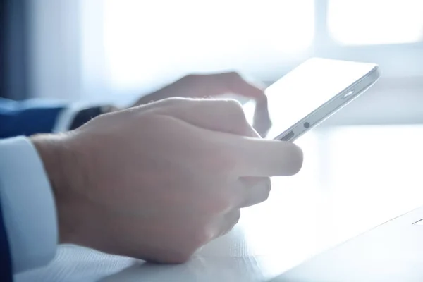 Contador Manos Comprueba Informe Negocios Tablet Digital Concepto Éxito Empresarial — Foto de Stock