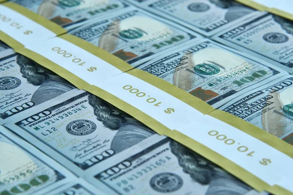 Bündel Von Dollar Banknoten Hintergrund Geschäfts Finanz Und Wirtschaftliches Erfolgskonzept — Stockfoto