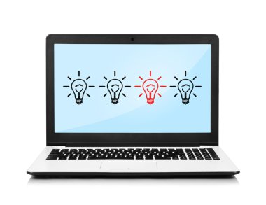 lambalar ile dizüstü bilgisayar