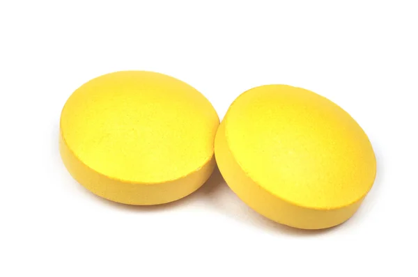Dvě žluté tablety — Stock fotografie