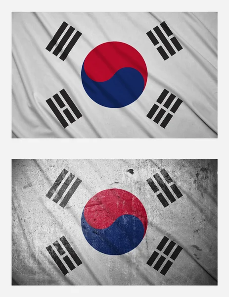 Vlajky z Jižní Koreje — Stock fotografie