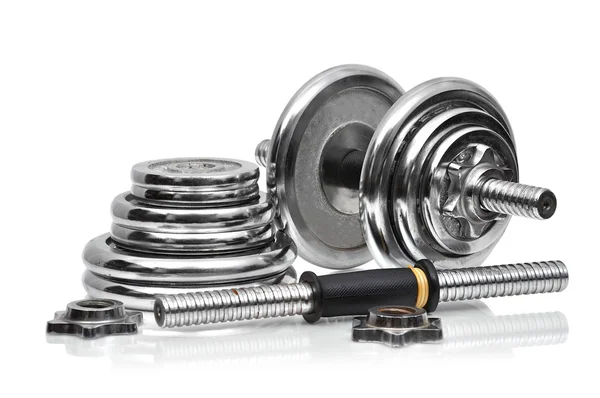 Metal collapsible dumbbell — Stock Photo, Image