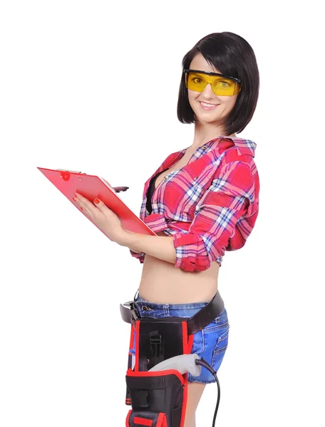 Woman builder — Stock Photo, Image