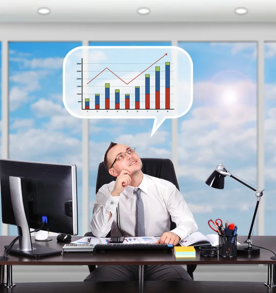 Businessman dreaming on succes — Stock Photo, Image