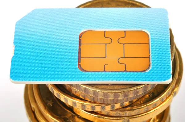 Blue sim card — Stock Photo, Image