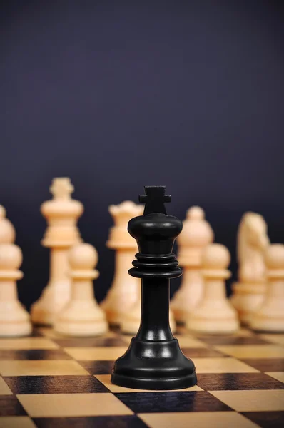 Βασιλιάς μαύρο σκακιού — Φωτογραφία Αρχείου