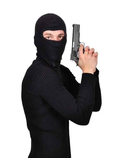 Terrorist med pistol - Stock-foto