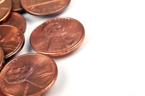 One cent coins — Stock Photo, Image