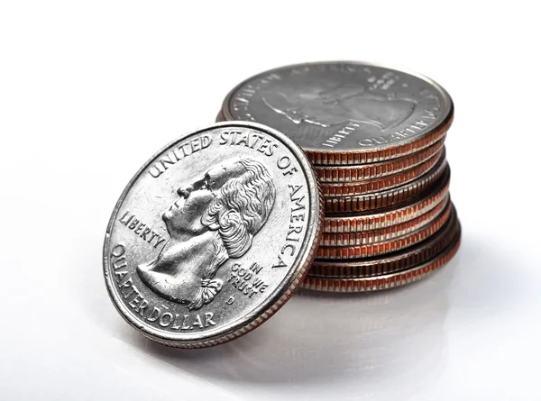 Stack quarter coins — Stock Photo, Image