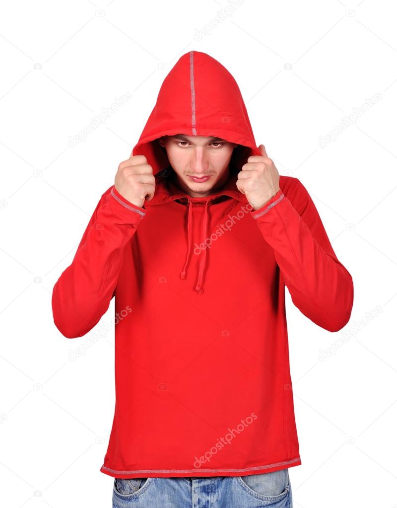 teenager with hoodie
