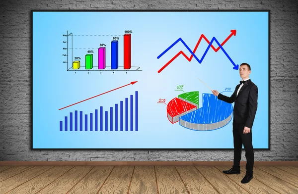 Plasma panel with chart — Stock Photo, Image