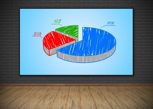 Panel de plasma con gráfico circular — Foto de Stock