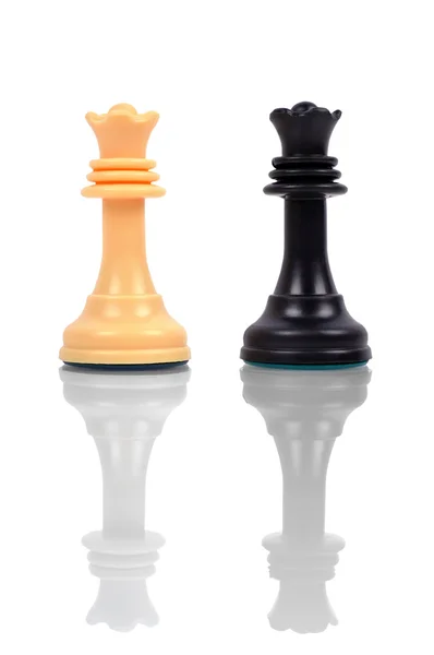 Dvě šachové královny — Stock fotografie