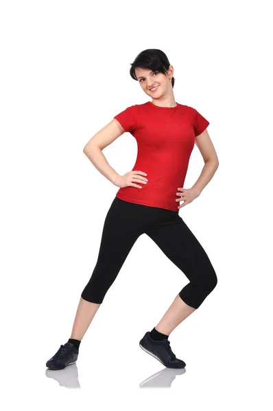 Girl doing stretching exercise — Stock Photo, Image