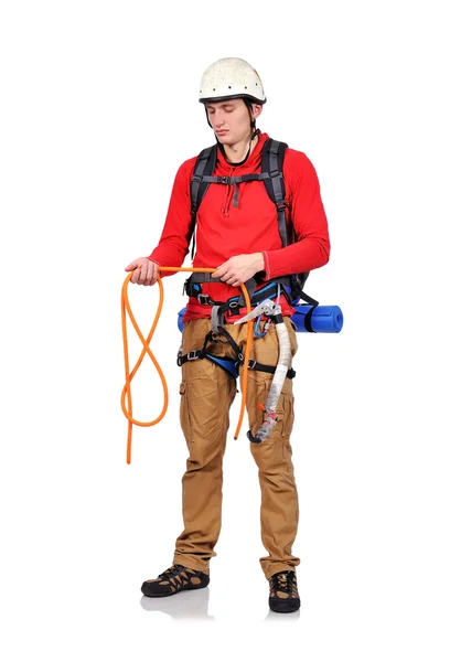 Hiker with rope — Stock Photo, Image
