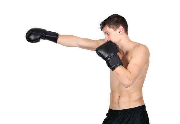 Hombre usando guantes de boxeo —  Fotos de Stock