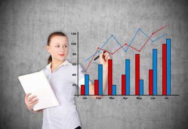 iş kadını çizim grafik
