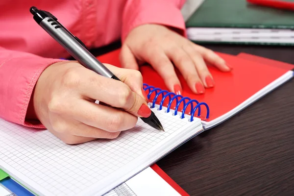 Geschäftsfrau mit Notizbuch — Stockfoto