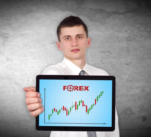 Tablet with forex chart — Stock Photo, Image