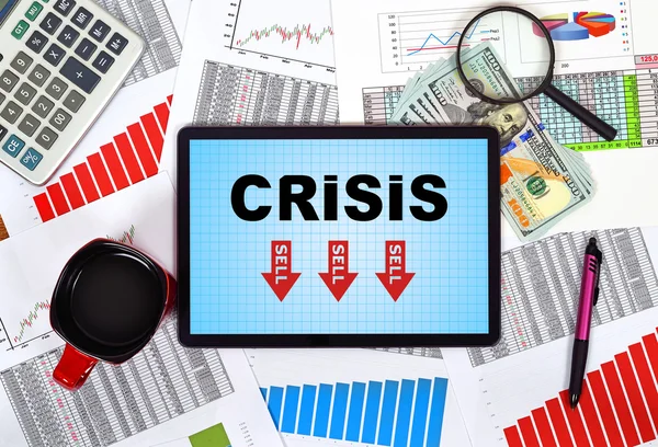 Tableta con crisis —  Fotos de Stock