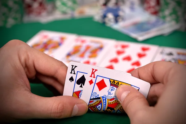 Poker player with two kings — Stock Photo, Image