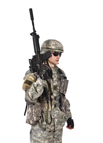 Soldado con rifle — Foto de Stock