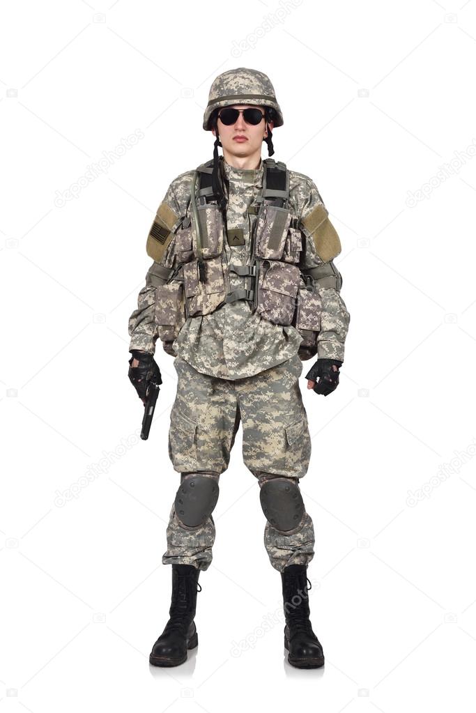USA soldier with gun