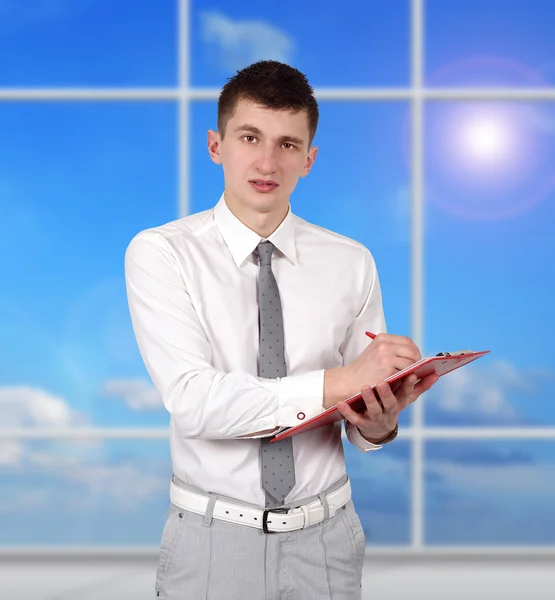 Man with clipboard — Stock Photo, Image