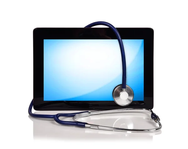 Tablet with stethoscope — Stock Photo, Image