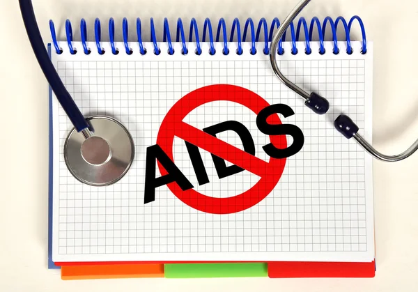 Bok med stop aids symbol — Stockfoto