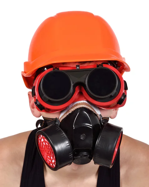 Worker in bio-hazard mask — Stock Photo, Image