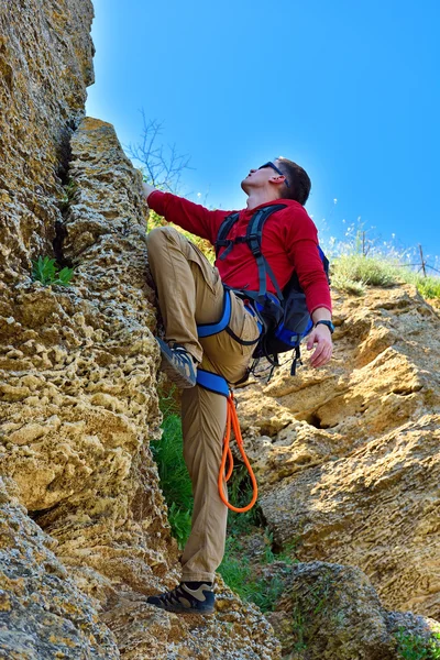 Альпініст з рюкзака — стокове фото