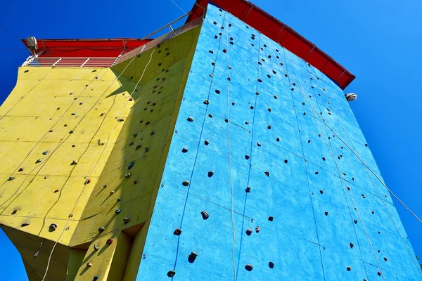 Blue climbing wall — Stock Photo, Image