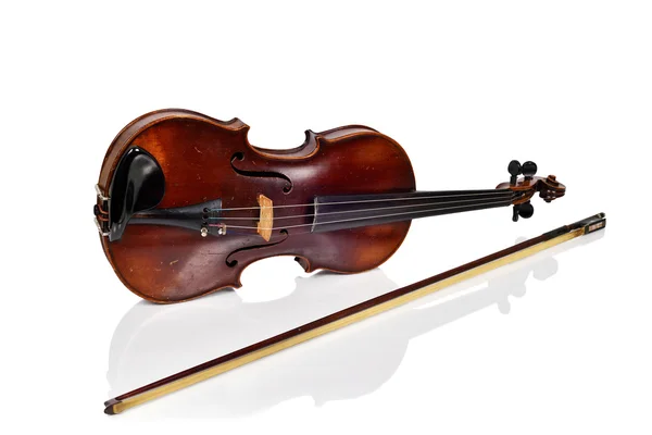 Violino e arco — Fotografia de Stock