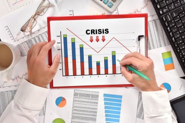 işadamı çizim kriz grafik