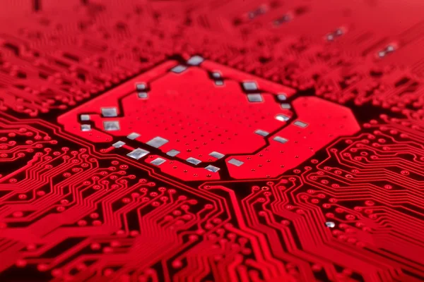 Red circuit board — Stock Photo, Image