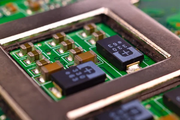 Placa de circuito con procesadores —  Fotos de Stock