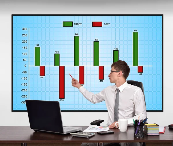 Diagram, bevételek és ráfordítások — Stock Fotó