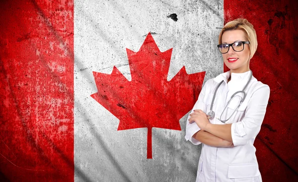 Doctor and canada flag — Stock Photo, Image