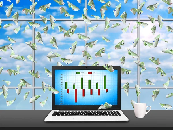 Laptop-val költség diagram — Stock Fotó