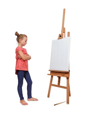 şövale üzerinde seyir kız