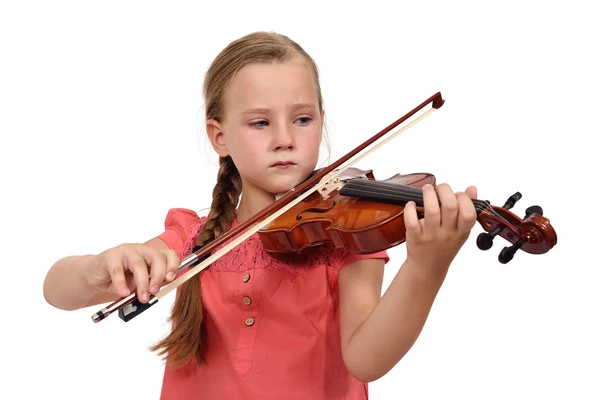 Sad girl with a violin — Stock Photo, Image