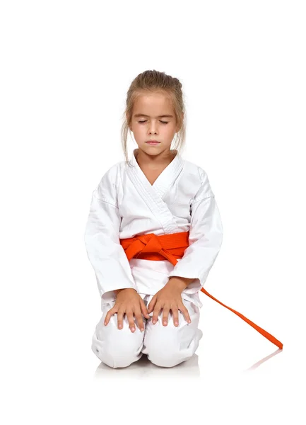 Ragazzina meditando — Foto Stock