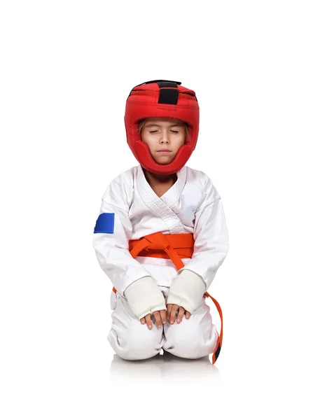 Karate kız meditasyon — Stok fotoğraf