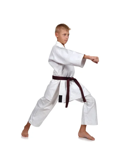 Young karate boy — Stock Photo, Image