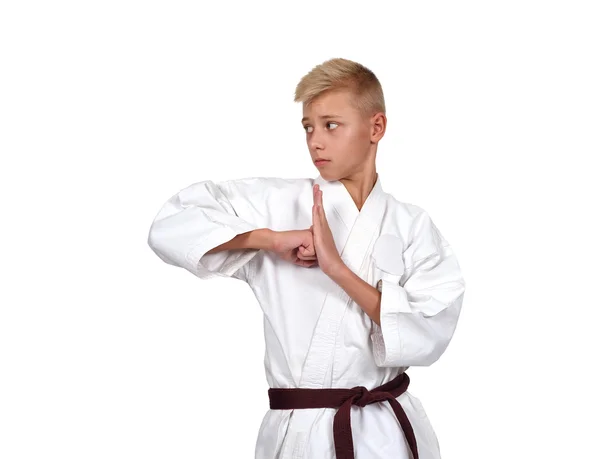 Mladá karate boy — Stock fotografie