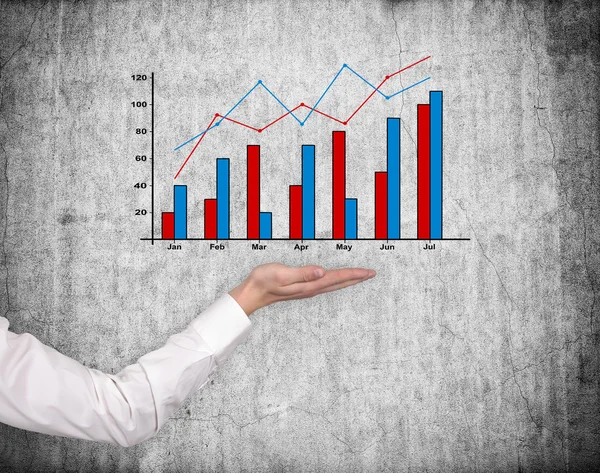 Hand som håller-diagram — Stockfoto