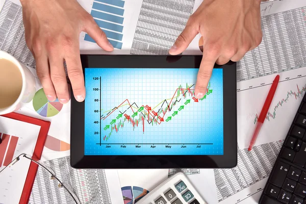 Touch pad with chart — Stock Photo, Image