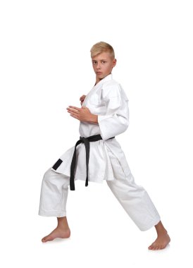 Kimono mücadelede karate çocuk